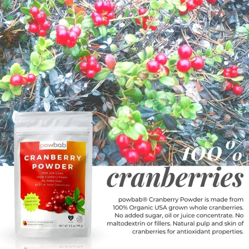 Miniatura 2 de powbab Arándano en polvo de arándanos secos 100% cultivados en Estados Unidos. Sin azúcar añadido. Fruta pura, arándano sin azúcar. No liofilizado.
