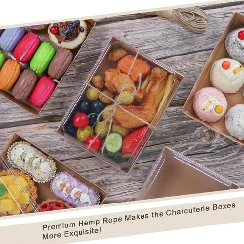 Miniatura 3 de Cajas de charcutería de 7 x 5 pulgadas con tapas transparentes, paquete de 50 recipientes desechables para alimentos, cajas grandes de papel