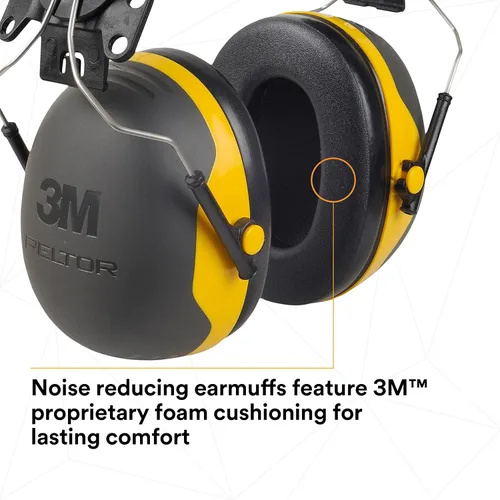 Miniatura 6 de 3M PELTOR - Orejeras de protección auditiva, Serie X X2P3E, estilo gorra con casco duro adjunto, protección contra el ruido NRR 24 dB, paquete