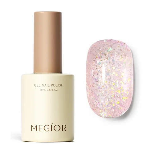 Miniatura 125 de MEGIOR Esmalte de uñas de gel blanco de 0.5 fl oz, color blanco antiguo, secado con luz UV, esmalte de gel francés, arte de uñas, salón de manicura