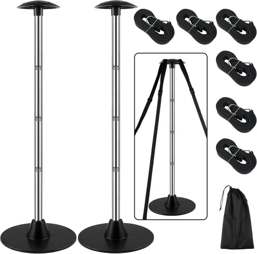 Miniatura 13 de Postes de soporte para cubierta de barco, sistema de soporte de cubierta de barco de acero inoxidable con correa de cincha, extensión de 4 etapas