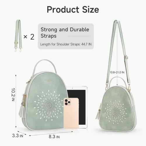 Miniatura 2 de T1953 Mochila para mujer, de piel sintética, para regalo para niñas y mujeres