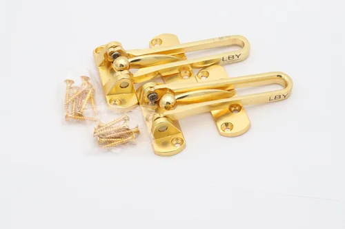 Miniatura 9 de LBY Paquete de 2 cerraduras de puerta de barra oscilante resistente, cerradura de seguridad antirrobo en forma de U, cerradura de puerta de Oro