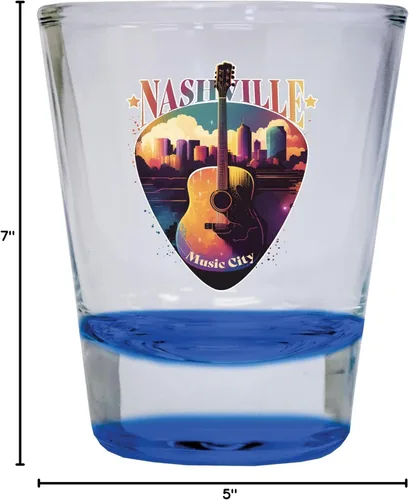 Miniatura 3 de Nashville Tennessee Music City Souvenir - Vaso de chupito redondo de 1.5 onzas (azul)