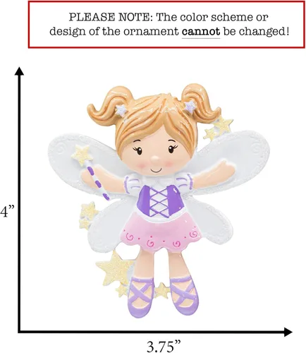 Miniatura 2 de Adorno de Navidad personalizado de princesa de hadas 2026 – Personalización gratuita Hada con alas, duendecillo mágico volador para decoración