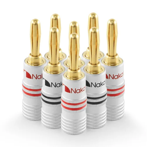 Miniatura 12 de Nakamichi Excel Series - Enchufes tipo banana chapados en oro de 24 quilates, calibre 18 AWG, tamaño de 0.157 in para altavoces, amplificador