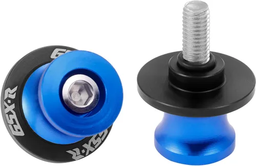 2 piezas de carretes de brazo oscilante para motocicleta Suzuki GSXR 125 250 300 600 750 1000 de aluminio - Azul