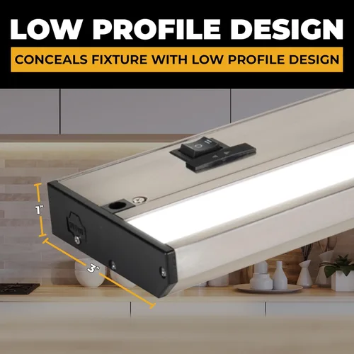Miniatura 7 de Iluminación LED bajo gabinete con cableado directo - 3CCT 12 pulgadas acabado satinado - Luces bajo gabinete para cocina - Luces bajo mostrador