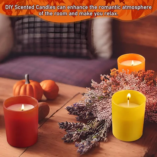 Miniatura 5 de Ziliny 16 tarros de vela de invierno para hacer velas vacías a granel, tarros de vidrio de 7 onzas con tapas de bambú, latas para almacenar