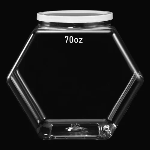 Miniatura 11 de Uiifan Tarro de plástico para dulces con tapa, cuencos de pescado transparentes, recipientes hexagonales para aperitivos, comida de perro, mascotas