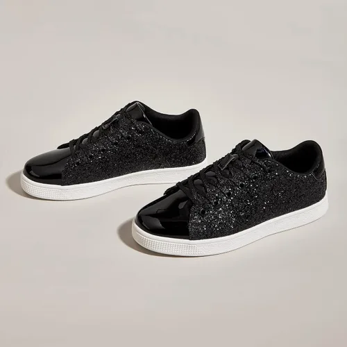Miniatura 3 de LUCKY STEP - Tenis de moda para mujer, con brillantina y cordones