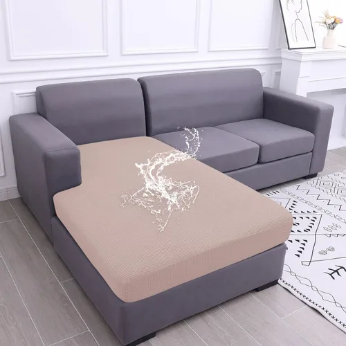 Miniatura 148 de hyha Fundas impermeables para cojines de sofá para mascotas, funda antideslizante para asiento de sofá para perros lavable, tela de jacquard Gris