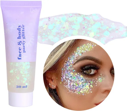 Miniatura 13 de BestLand Gel de Purpurina Holográfica para el Cuerpo - De Grado Cosmético, Maquillaje de Purpurina Cambiante de Color para Halloween para Cara