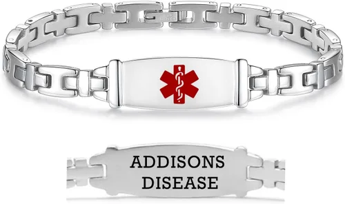 Miniatura 53 de LinnaLove Lady Medical Alert - Pulseras médicas de acero inoxidable para mujer, 7.5 pulgadas