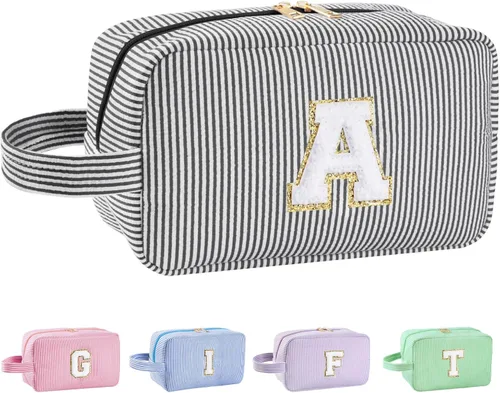 Miniatura 169 de Regalos personalizados para mujeres, bolsa de maquillaje con inicial, bolsa de maquillaje de viaje, bolsa de cosméticos, bolsa de artículos
