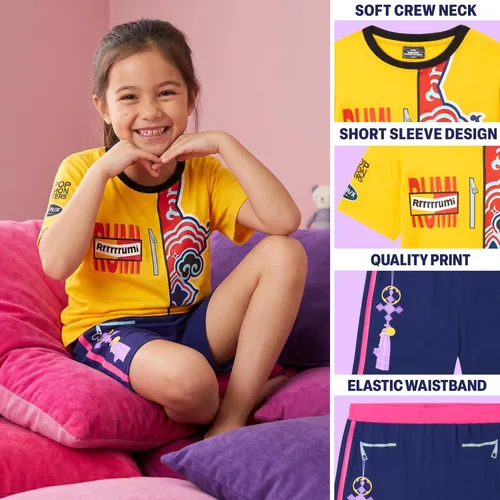 Miniatura 4 de Get Trend KPop Demon Hunters - Conjunto de pijama para niñas, camiseta y pantalones cortos de manga corta con licencia oficial, 2 piezas, ropa