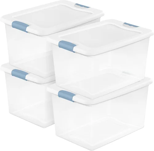 Miniatura 31 de Sterilite - Paquete de 12 contenedores apilables con pestillo, contenedores de almacenamiento bajo la cama con tapas, plástico transparente, 15