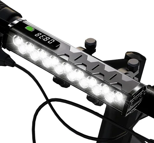 17* LED 4800 Lumen Bike Lights, USB-C Rechargeable Bicycle Light, Super Bright Bike Lights for Night Riding, IP65 Waterproof Bicycle Headlight, for