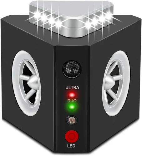 Angveirt Repelente ultrasónico de roedores enchufable para interiores, ratones y ratas con 12 luces estroboscópicas y 4 modos de sonido, repelente