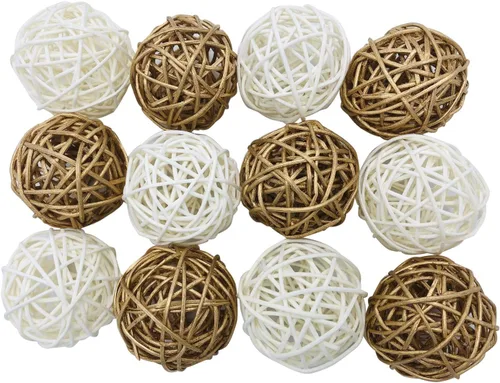 Miniatura 8 de 12 bolas decorativas de mimbre de ratán para manualidades, fiestas, decoración de mesa de boda, baby shower, accesorios de aromaterapia, 2 pulgadas