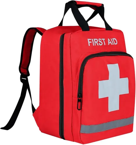 Bolsa de emergencia roja Mochila de primeros auxilios vacía Tratamiento de primeros auxilios médicos Primeros auxilios Bolsas de trauma para acampar
