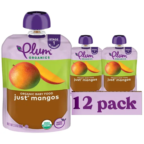 Miniatura 14 de Plum Organics Just Prunes, 4+ Meses - Portabebés de Alimentos Orgánicos, Bolsa de 3.5 oz (Paquete de 12)