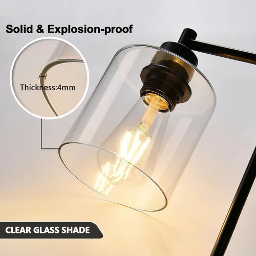 Miniatura 4 de 1 cilindro de pantalla de vidrio transparente, pantalla de repuesto para lámpara colgante, lámpara de pie, lámpara de escritorio, apliques de pared