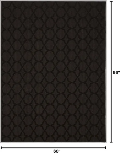 Miniatura 310 de Garland Rug Sparta - Alfombra antideslizante de polipropileno de 2 pies x 12 pies, color negro, ideal para salas de estar y pasillos, elegante