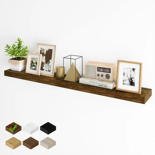 Miniatura 83 de Fun Memories Estantes flotantes para pared, estantes flotantes de 48 pulgadas de largo, juego de 1, estante colgante con soportes invisibles