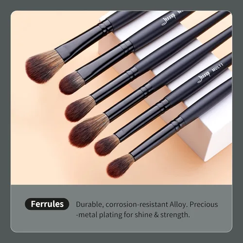 Miniatura 4 de Jessup Juego de brochas de maquillaje veganas con corrector en polvo, sombra de ojos, brocha para delineador de ojos, 16 piezas, cepillo cosmético