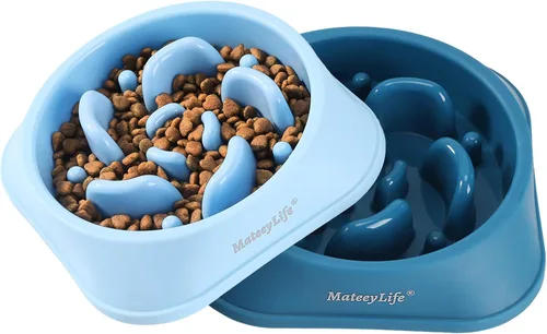 Miniatura 8 de MateeyLife Cuencos de alimentación lenta para perros, 2 unidades, cuencos rompecabezas antiasfixia para comida de perros, alimentación interactiva