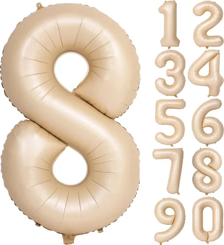 Miniatura 31 de Globos de helio de 40 pulgadas con dígitos dorados para fiesta de cumpleaños., Número 0, 40 pulgadas, número 0 oro 7
