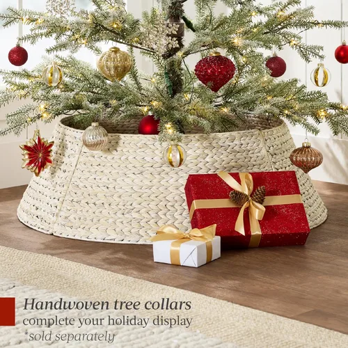 Miniatura 9 de Best Choice Products Árbol de Navidad preiluminado de 9 pies, pino flocado artificial, decoración navideña, abeto noble de álamo, luces LED blancas