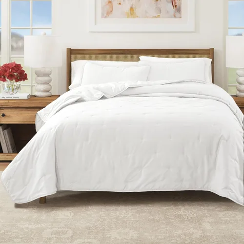 Miniatura 7 de Great Bay Home Full/Queen Quilt Set - 3-Piece Seersucker Box-Stitched Bedding Set - Soft, Lightweight, All-Season Bedspread (White)