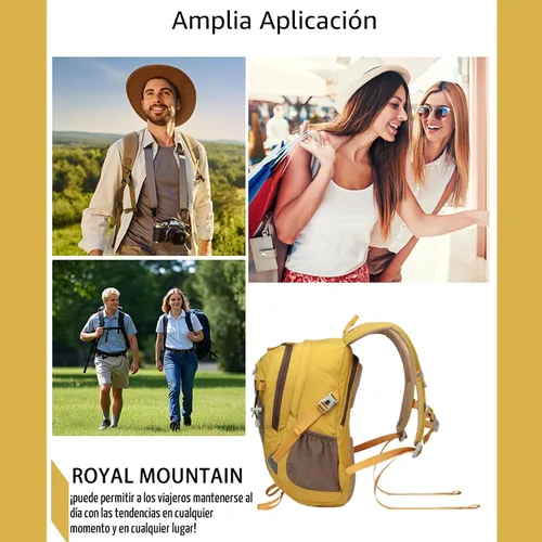 Miniatura 7 de Mochila de Senderismo Plegable Mochila de Viaje, Amarillo, 20 l, Exteriores