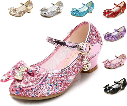 Miniatura 6 de Cadidi Dinos Zapatos de vestir para niñas con tacón de fiesta de boda Mary Jane Princess Flower Shoes (bebéniño pequeñoniño grande)