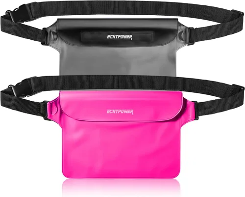 Miniatura 9 de ECHTPower Paquete de 2 bolsas impermeables, riñonera impermeable, bolsa seca impermeable con correa ajustable para la cintura para playa, natación