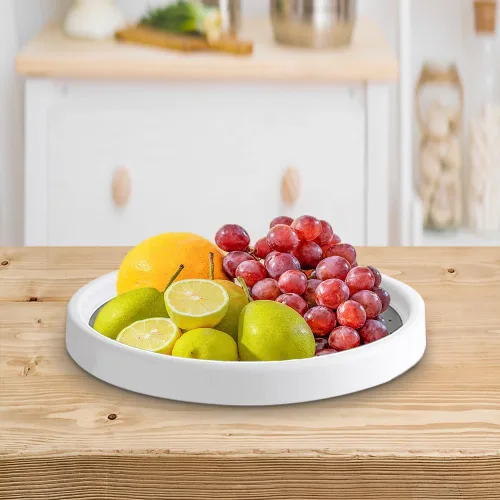 Miniatura 9 de Lazy Susan - Organizador giratorio de 2 niveles para especias antideslizante, organizador de condimentos giratorio de 360 grados, organizador