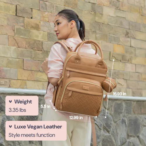 Miniatura 66 de BabbleRoo - Mochila para pañales - Bolso de viaje con artículos esenciales para bebés - Mochila multifunción resistente al agua, bolso de viaje