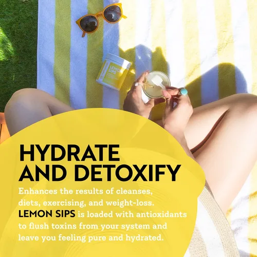 Miniatura 7 de Dr. Kellyann Lemon Sips, Mezcla para bebida cítrica (21 porciones) Rehidrata, Desintoxica, Revitaliza, Sin azúcar, Sin grasa, Sin OMG, Hidrata