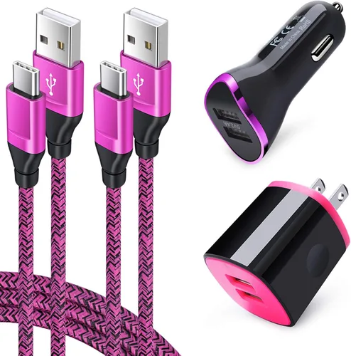 Miniatura 8 de Adaptador de cargador de coche, enchufe de pared con cable de carga tipo C para LG Stylo 6/5/4 G8 G7 G6 V60 V50 V40 V35 ThinQ, Samsung Galaxy S25
