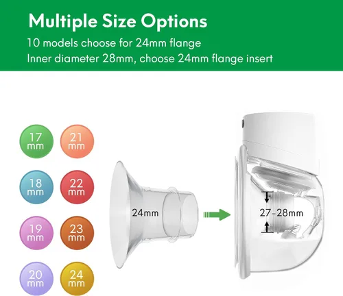 Miniatura 2 de Inserto de brida de 0.945 in compatible con brida de 1.063-1.102 in, para Momcozy S9 Pro S10 S12 Pro Medela Spectra Elvie Stride TSRETE S18 S21 S23