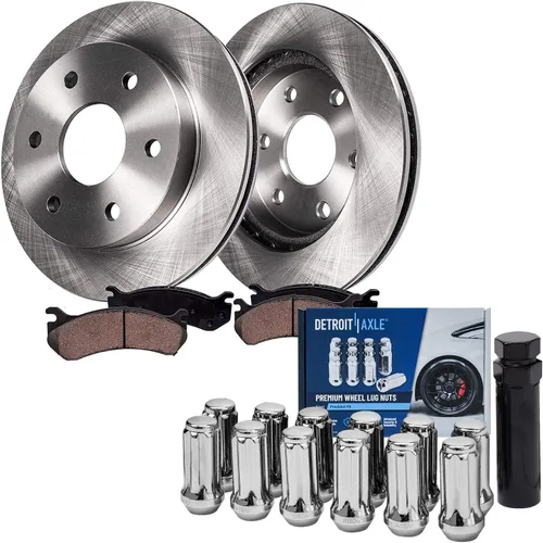 Miniatura 42 de Detroit Axle - 4 rotores de freno para Ford 2012 2013 2014 F-150 Lobo, repuesto de rotores de freno de disco: rotor delantero de 13.78 pulgadas