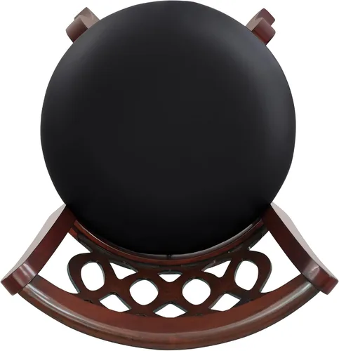 Miniatura 7 de Homelegance Taburetes giratorios tapizados de altura de barra con respaldos, Taburetes de bar de cuero sintético, 30 pulgadas de altura del asiento