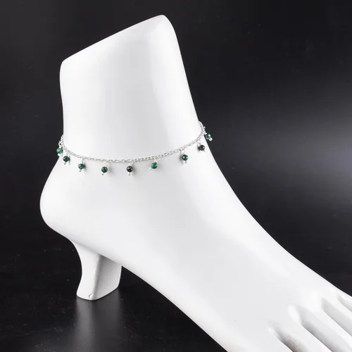 Miniatura 15 de Yanara Tobilleras de piedras preciosas para mujer, piedra natal natural, chapada en plata, joyería hecha a mano en 8.5 + 1.5 pulgadas, cristales