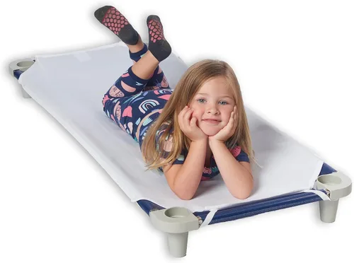Miniatura 5 de Rollee Pollee Sábanas de microfibra azul para cuna, súper suaves y duraderas con bucles elásticos, ideales para preescolar y guardería para siestas