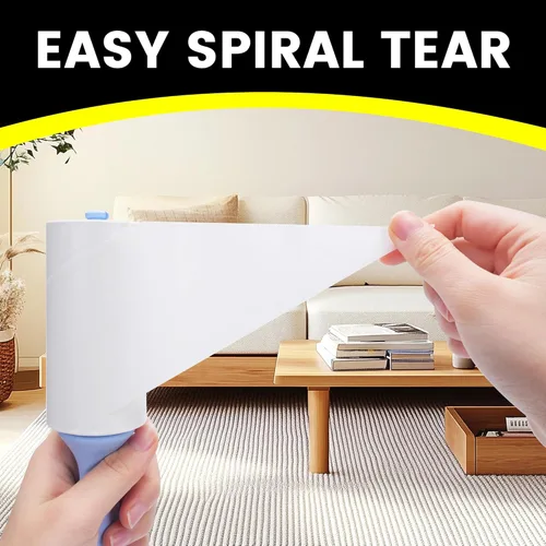 Miniatura 7 de TAPEBEAR Rodillos de pelusa de 360 hojas con 2 asas, rodillo adhesivo para residuos de pelusas de pelo de mascotas, fácil de arrancar, fácil