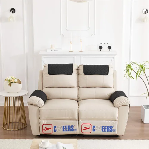 Miniatura 10 de 3 fundas reclinables, fundas de brazo de sherpa para silla reclinable con bolsillos de almacenamiento, funda para reposacabezas para silla