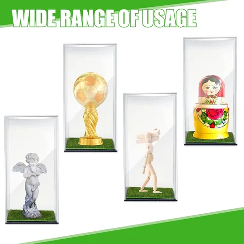 Miniatura 5 de Mudder Vitrina de béisbol y soporte de madera, soporte de acrílico para béisbol, caja de acrílico con almohadilla de césped para exhibición