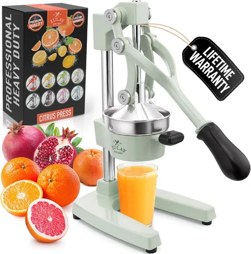 Miniatura 36 de Zulay Kitchen Exprimidor de hierro fundido, exprimidor manual resistente con coladores desmontables para una fácil limpieza, prensa de jugo